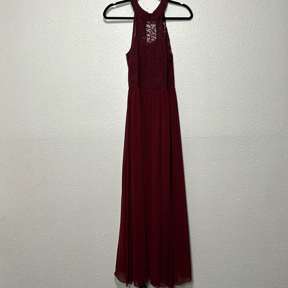 Wedtrend brand! Size S! Burgundy, Long Halter dress